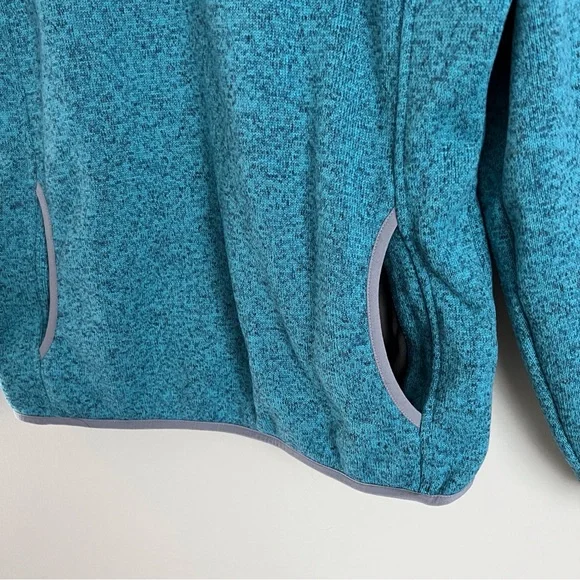 LL Bean Women’s Sweater Fleece Pullover Teal Snap Neck Outdoor Small Petite - Picture 7 of 7